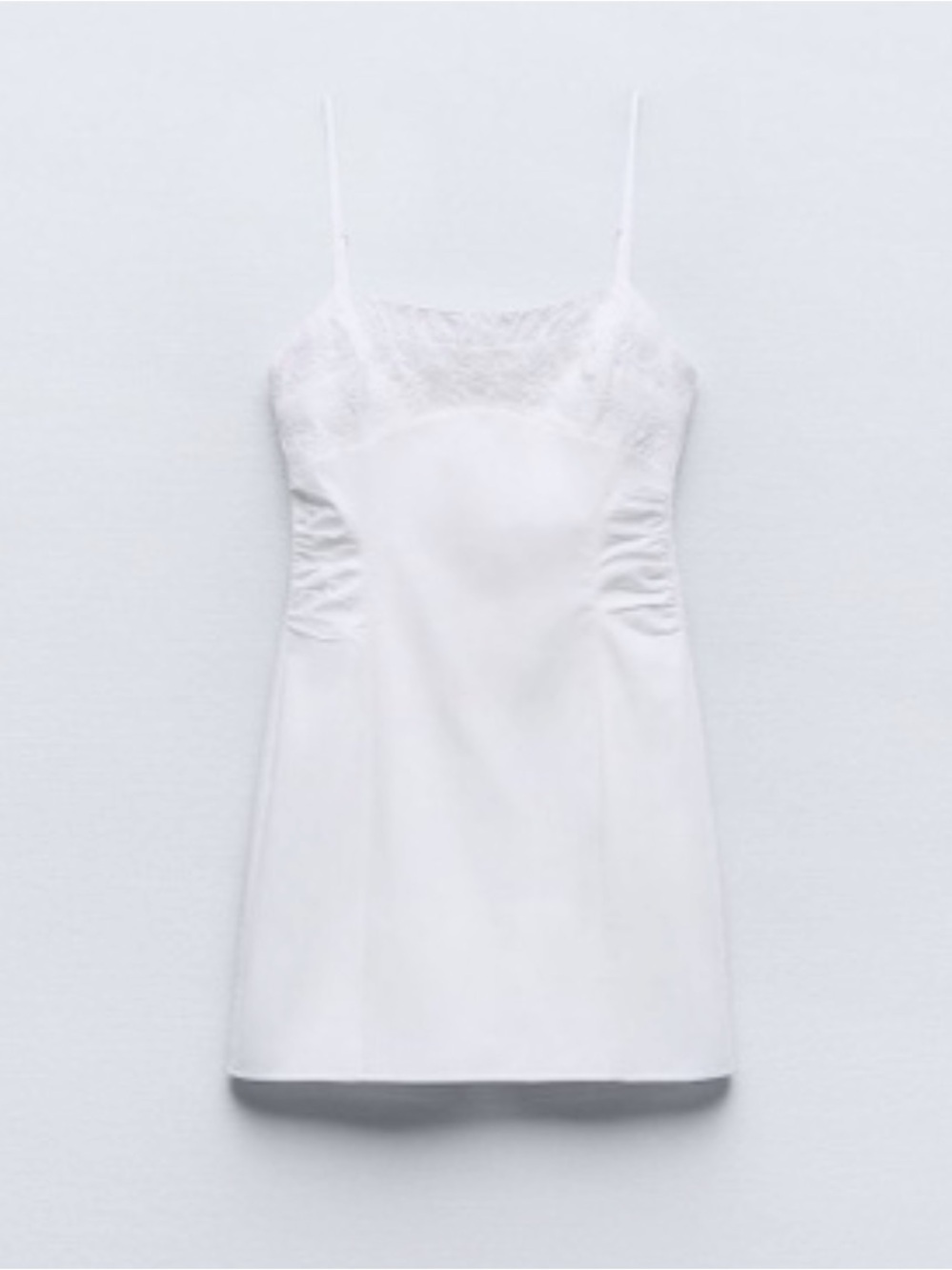 White Spaghetti-Strap embroidered Dress Zara